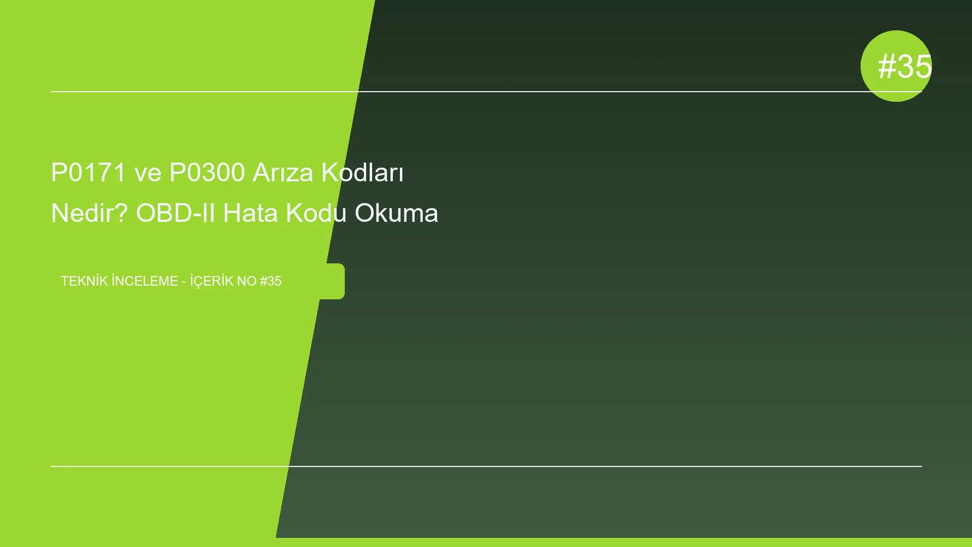 P0171 ve P0300 Arıza Kodları Nedir? OBD-II Hata Kodu Okuma