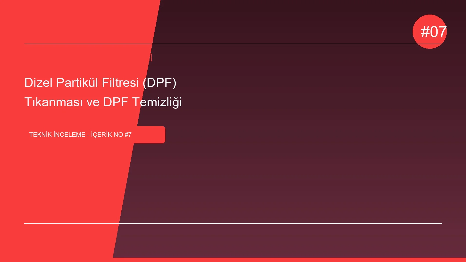 Dizel Partikül Filtresi (DPF) Tıkanması ve DPF Temizliği