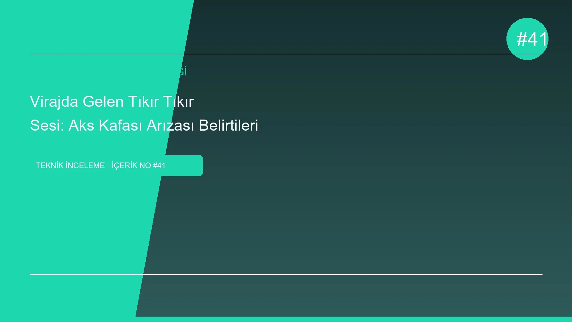Virajda Gelen Tıkır Tıkır Sesi: Aks Kafası Arızası Belirtileri
