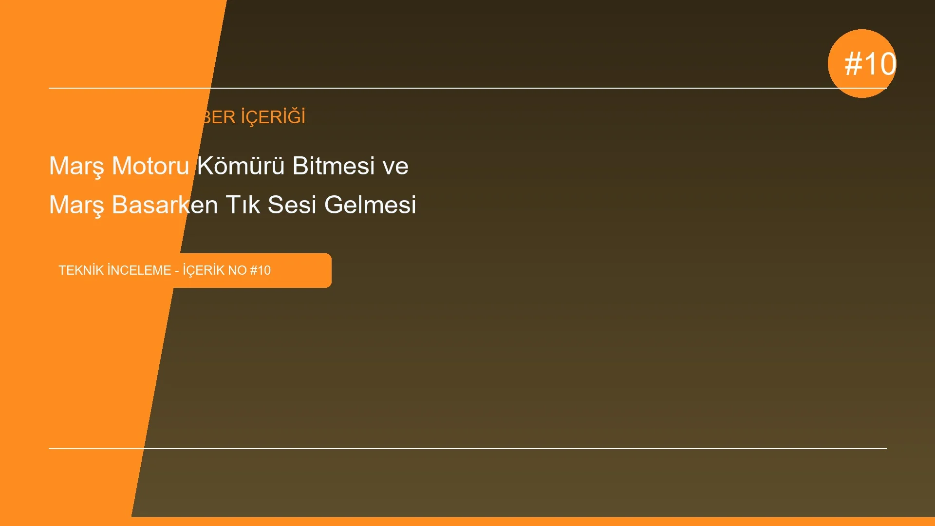 Marş Motoru Kömürü Bitmesi ve Marş Basarken Tık Sesi Gelmesi